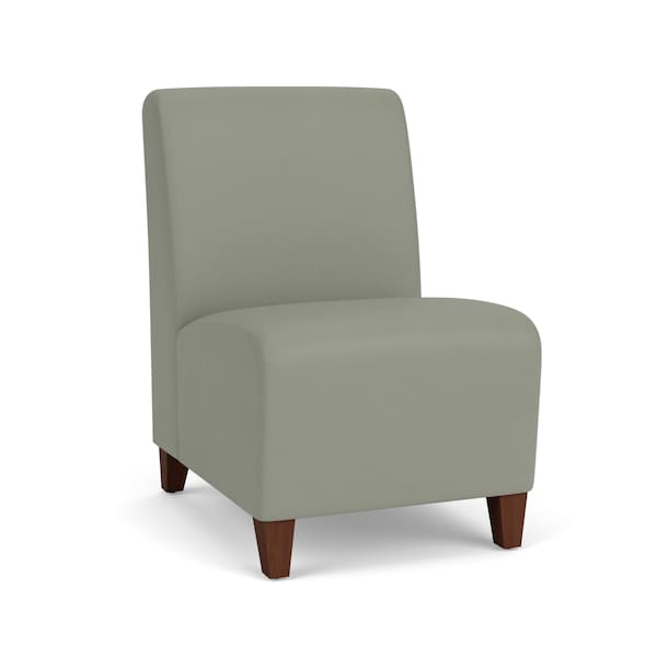 Lesro Siena Lounge Reception Armless Guest Chair, Walnut, OH Eucalyptus Upholstery SN1102 - main